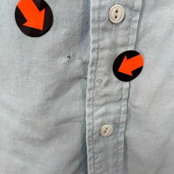 Polo sport Ralph Lauren Shirt Mens Medium Blue Button Up Denim hip hop y2k vtg - Picture 10 of 12